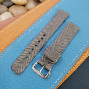 Vintage Gray 1940s 16mm Ribbed Rayon Nylon Two Piece Classic Unused Watch Band