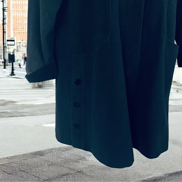 Vintage Herman Kay Black Wool Coat – Women’s Size 14