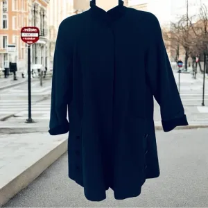 Vintage Herman Kay Black Wool Coat – Women’s Size 14
