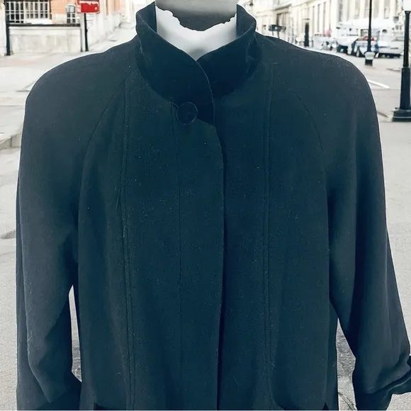 Vintage Herman Kay Black Wool Coat – Women’s Size 14