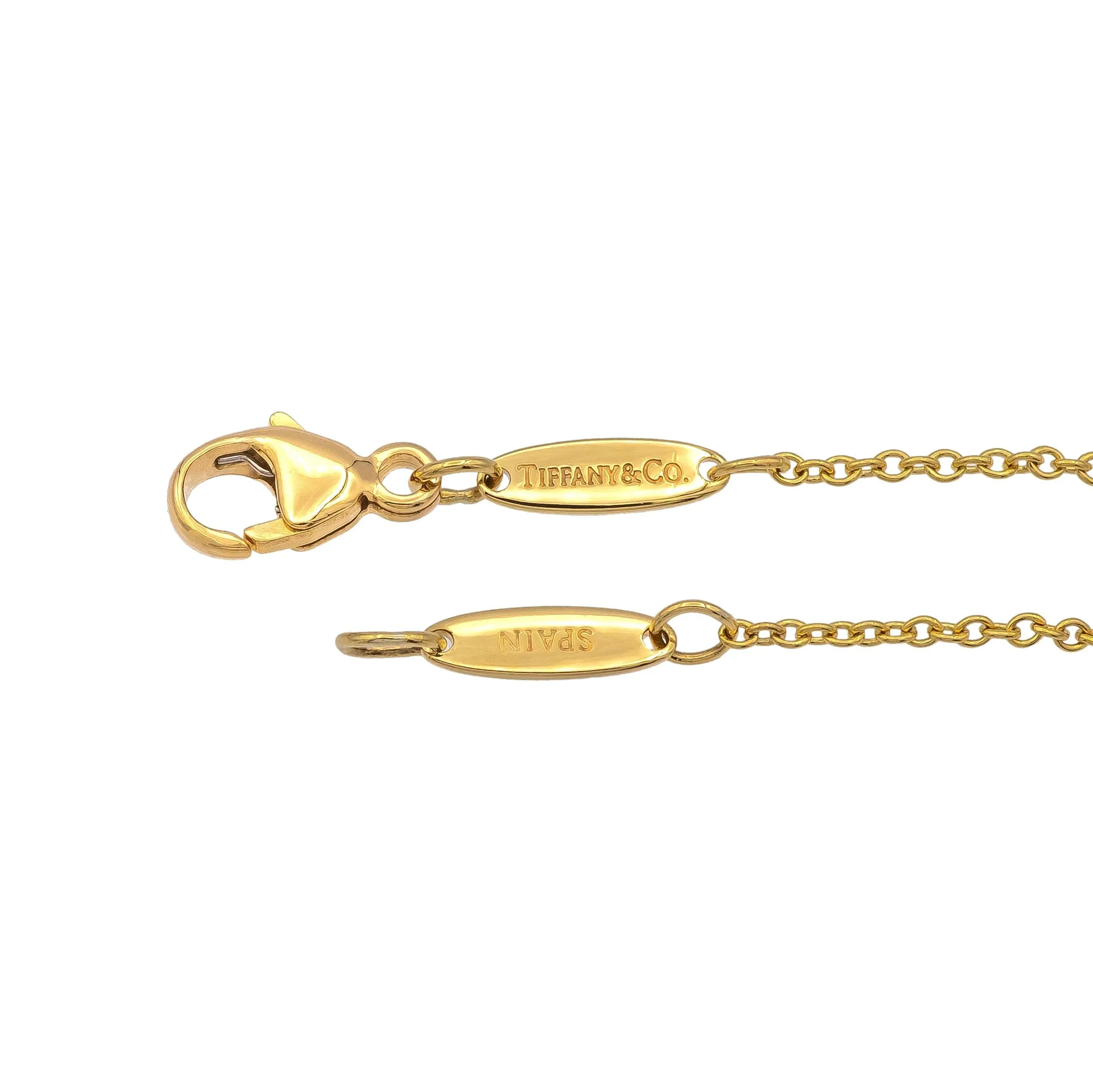 Vintage Tiffany & Co. Elsa Peretti 18K Yellow Gold Diamond Pave Cross Pendant Necklace
