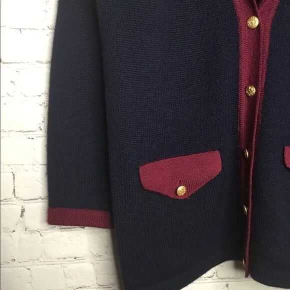 Vtg Robert Scott Cardigan Sweater Women’s Size S(M) 100% Wool Button Up Elegant