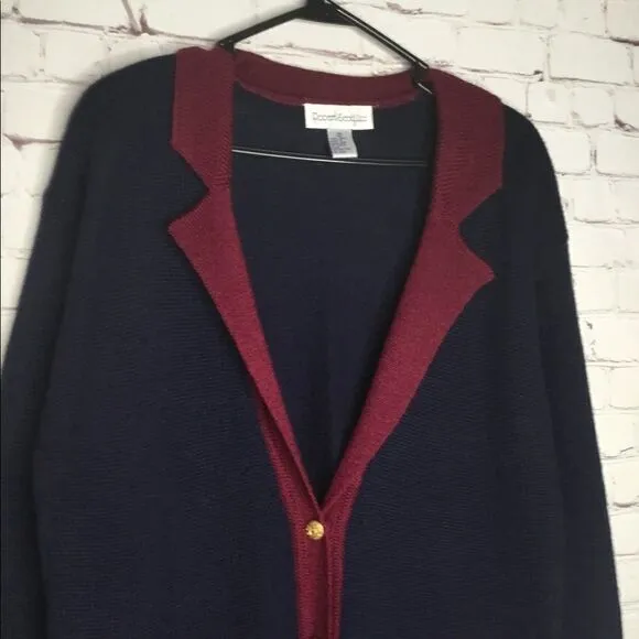 Vtg Robert Scott Cardigan Sweater Women’s Size S(M) 100% Wool Button Up Elegant