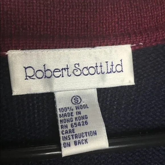 Vtg Robert Scott Cardigan Sweater Women’s Size S(M) 100% Wool Button Up Elegant