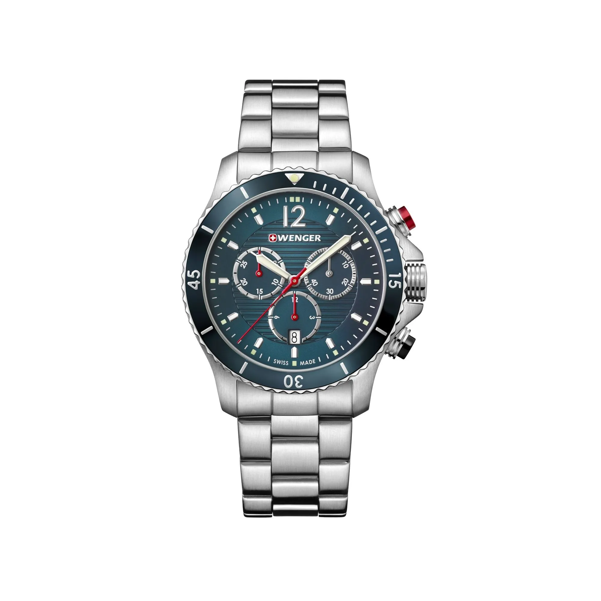 Wenger Seaforce Chrono 43 Petrol Bezel And Dial Men's Watch