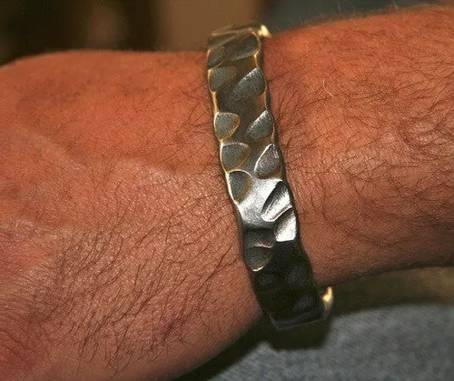 Wide Random Pattern Cuff Bracelet: Men & Women