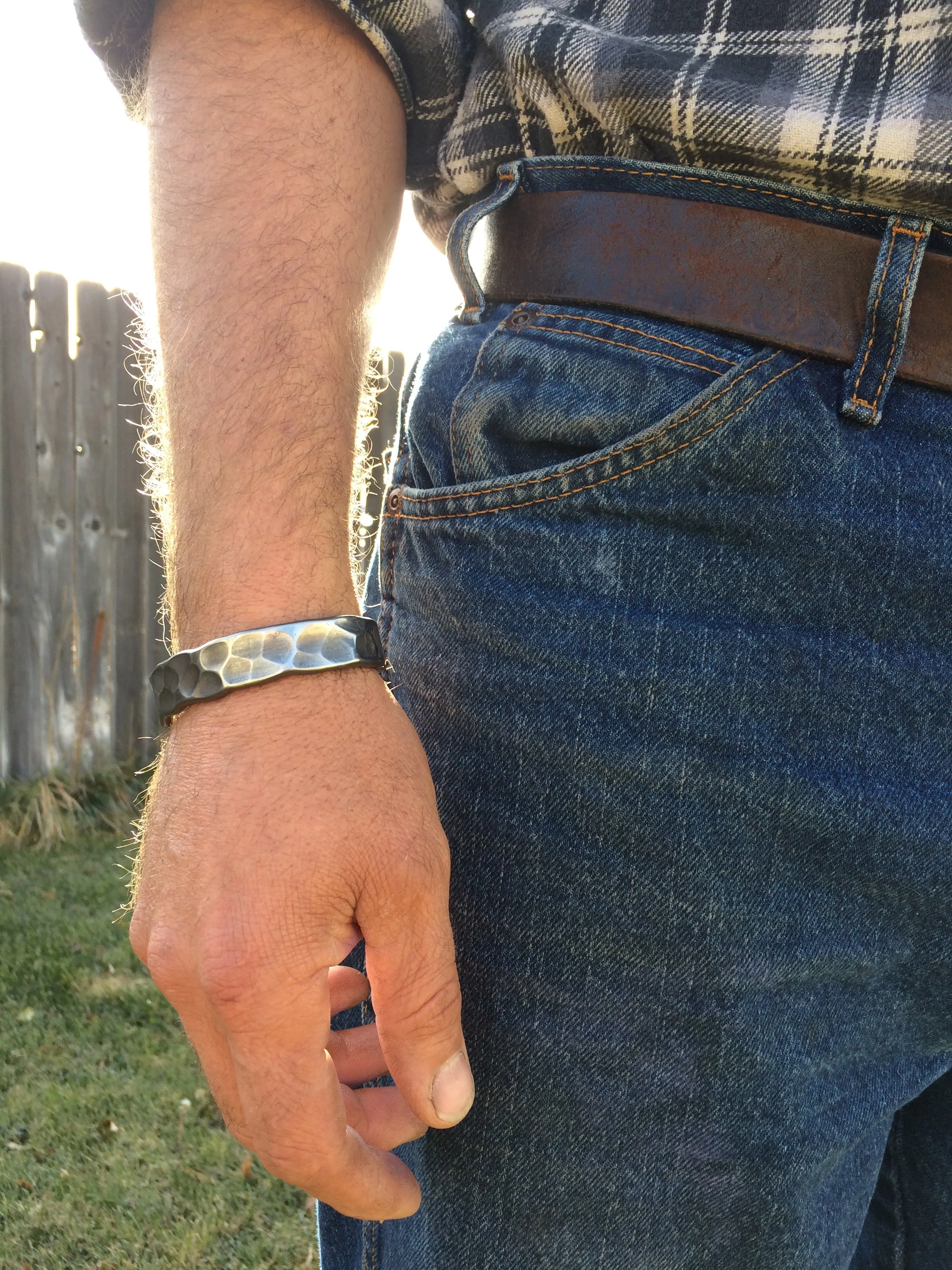 Wide Random Pattern Cuff Bracelet: Men & Women