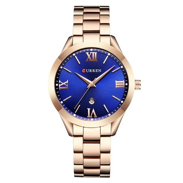 Women  Ladies Steel Women's Bracelet Gold color Watch
