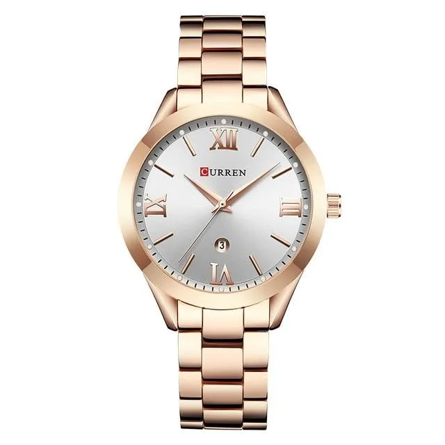 Women  Ladies Steel Women's Bracelet Gold color Watch
