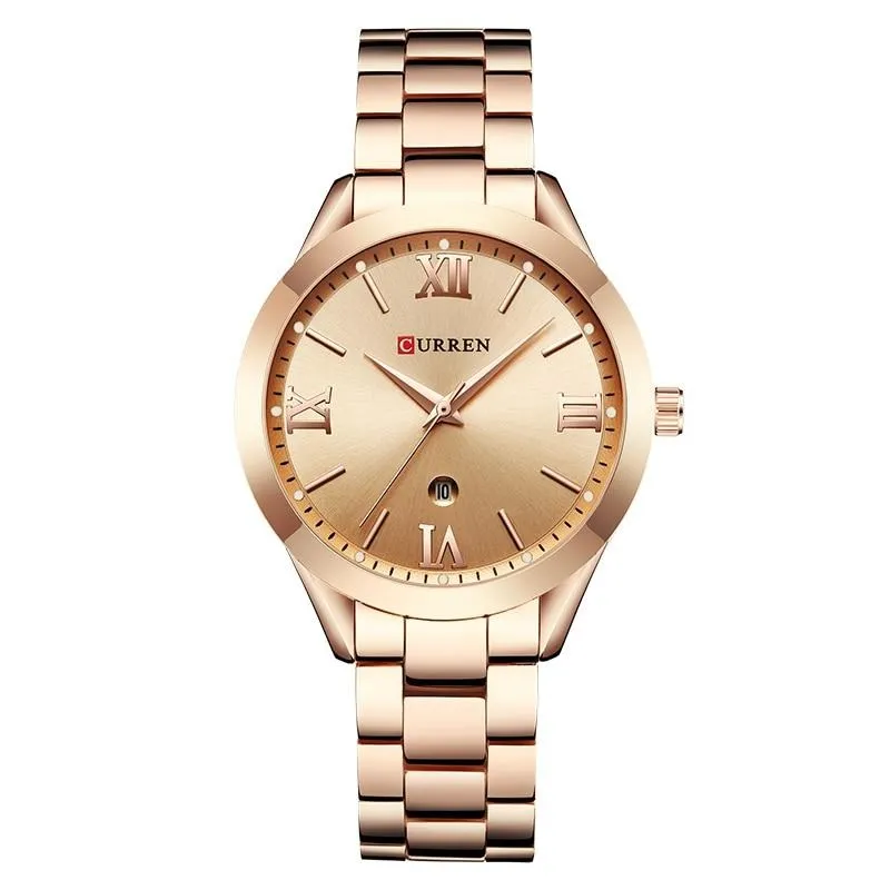 Women  Ladies Steel Women's Bracelet Gold color Watch