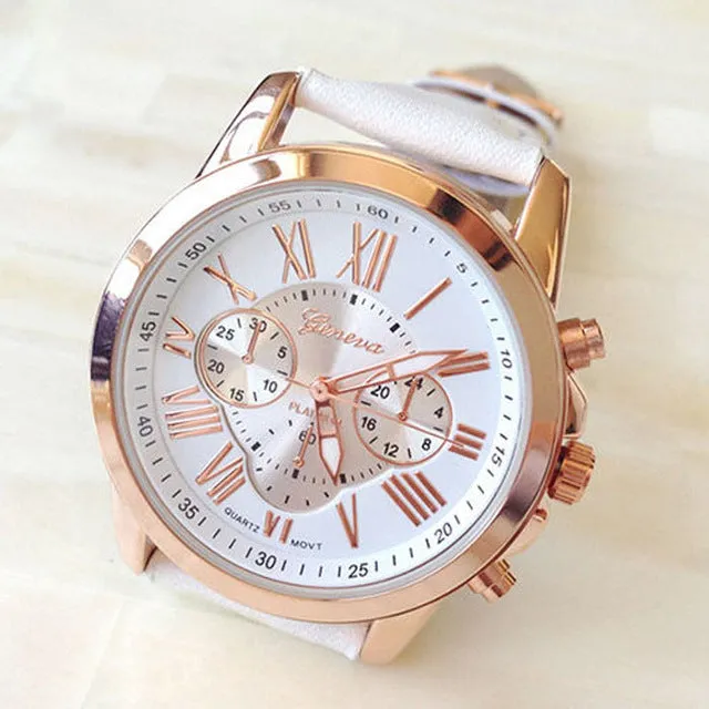 Women Watches  Casual Roman Numerals PU Leather