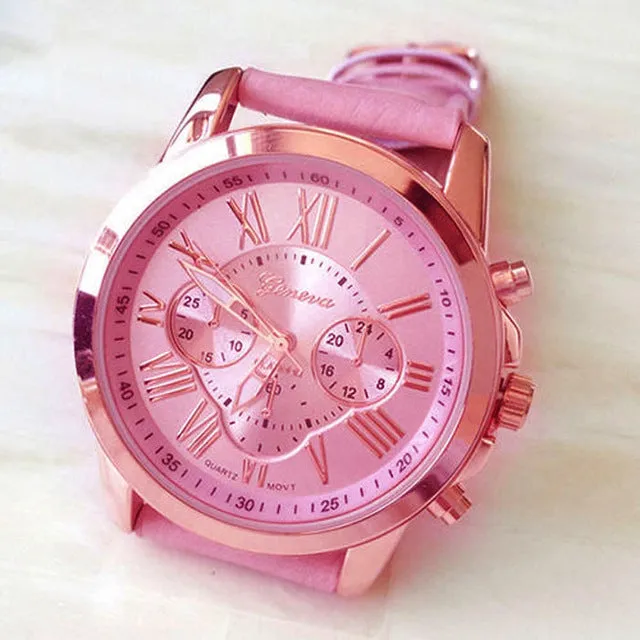 Women Watches  Casual Roman Numerals PU Leather