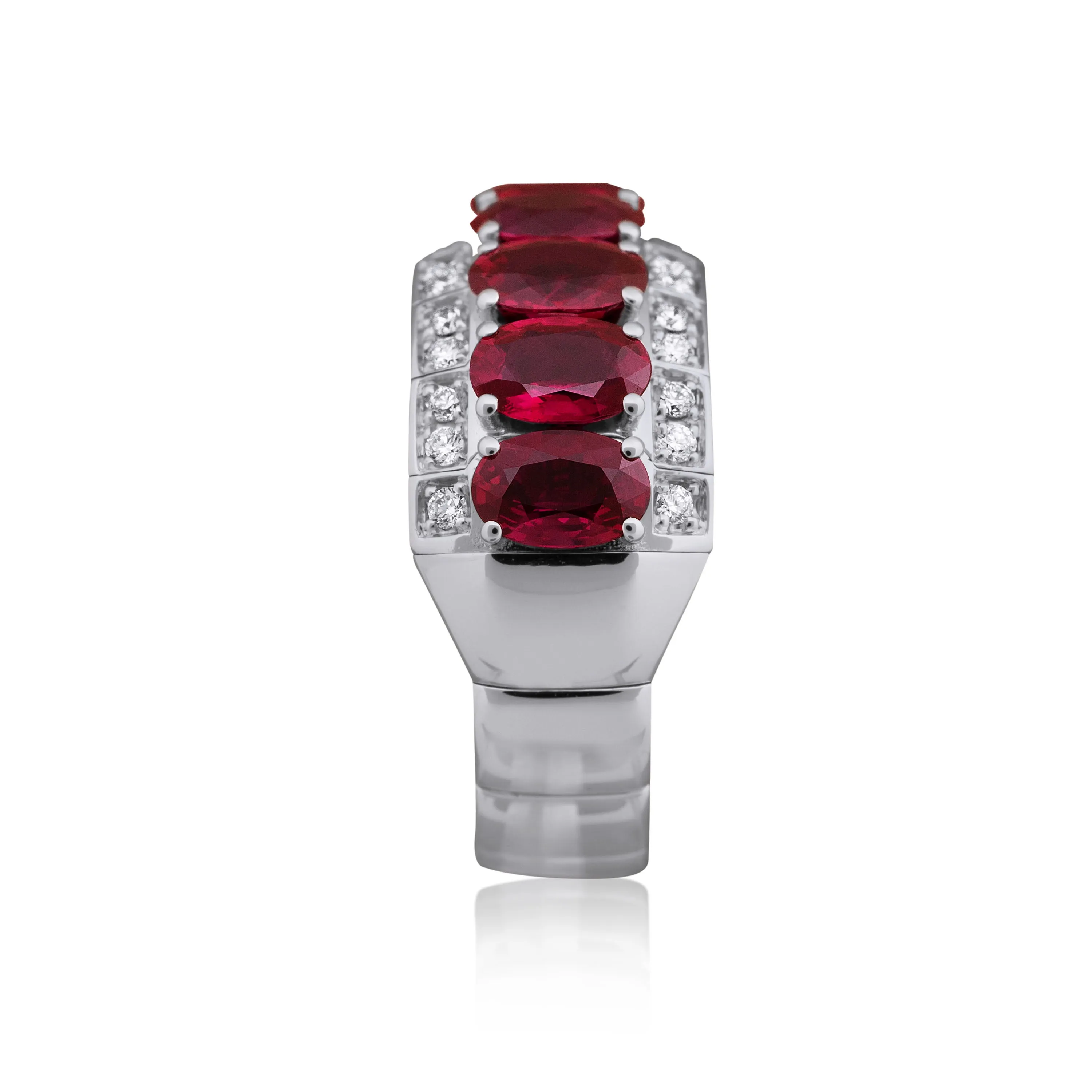 Xpandable™ diamond and ruby ring