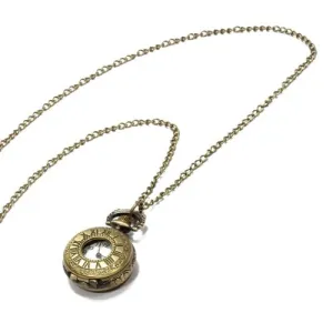 YCYS-Quartz Pendant Pocket Watch Chain Antique Bronze Roman Numeral Hollow Hot