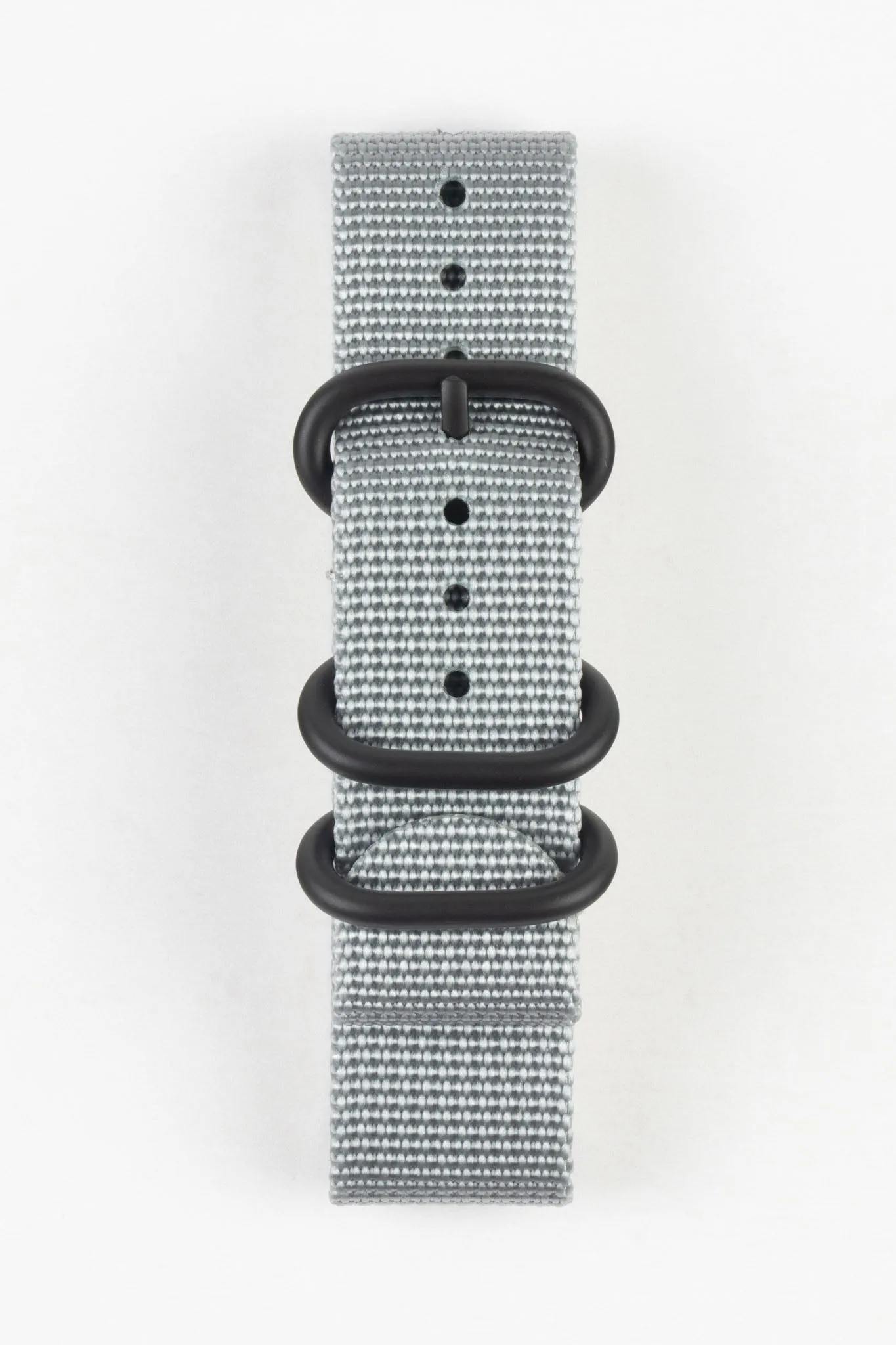 ZULU Nylon Watch Strap with 3 PVD Rings in GREY