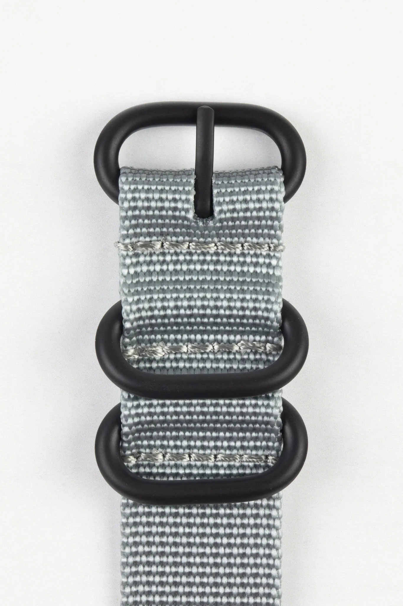 ZULU Nylon Watch Strap with 3 PVD Rings in GREY